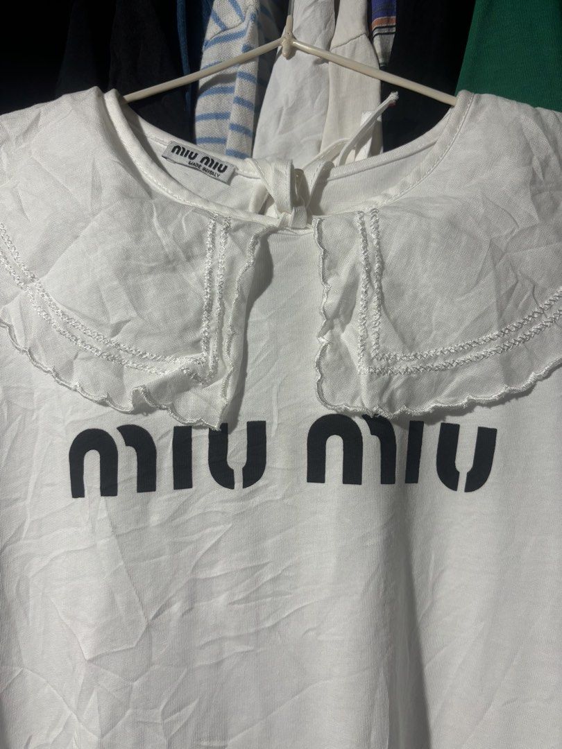 Miumiu Macramé Doll Collar shirt (Category: Others Tops) located in Manila. Submitted by why_notph (Listing ID 1458457725, Image 3). Description: Good condition Needs easy wash Dimensions: 26x21.