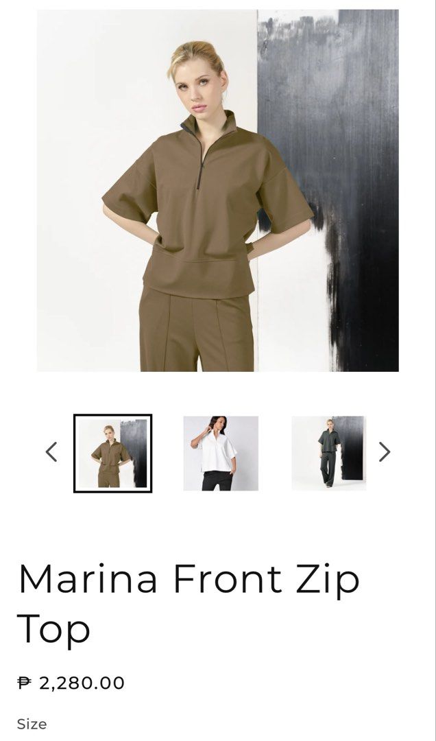 Mosaic PH Marina Front Zip (Category: Blouses) located in Manila. Submitted by cluttering2020 (Listing ID 1458343257, Image 2). Description: this is new. used only once RFS: Slight bigger on me. I am on large frame size. The top is free size can fit up to Xl.