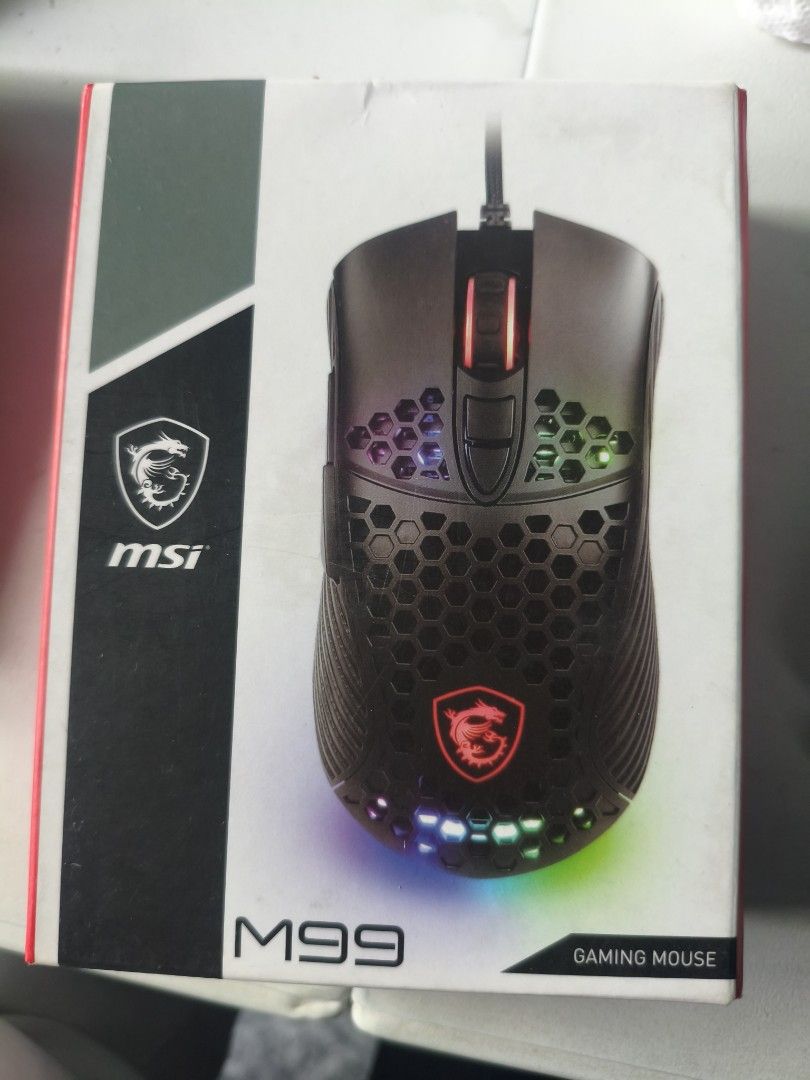 MSI Gaming Mouse - M99 (Category: Mouse & Mousepads) located in General Santos City (Dadiangas). Submitted by omniscient15 (Listing ID 1458431447, Image 2). Description: - Fast and accurate gaming mouse - 6200 DPI for precision control - 1000Hz polling rate for responsiveness - PixArt 3327 sensor - USB interface - Customizable RGB lighting - Perfect for gamers.