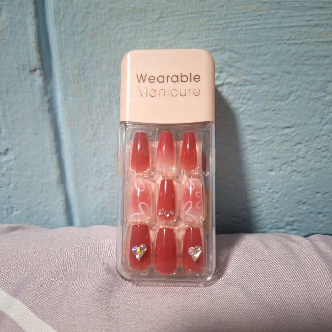 MUMUSO Press-on Nails (Natural Charm) (Category: Hands & Nails) located in Manila. Submitted by ic_itsme (Listing ID 1458349589, Image 1). Description: Never been used Comes with multiple sizes and sticky tabs for application.