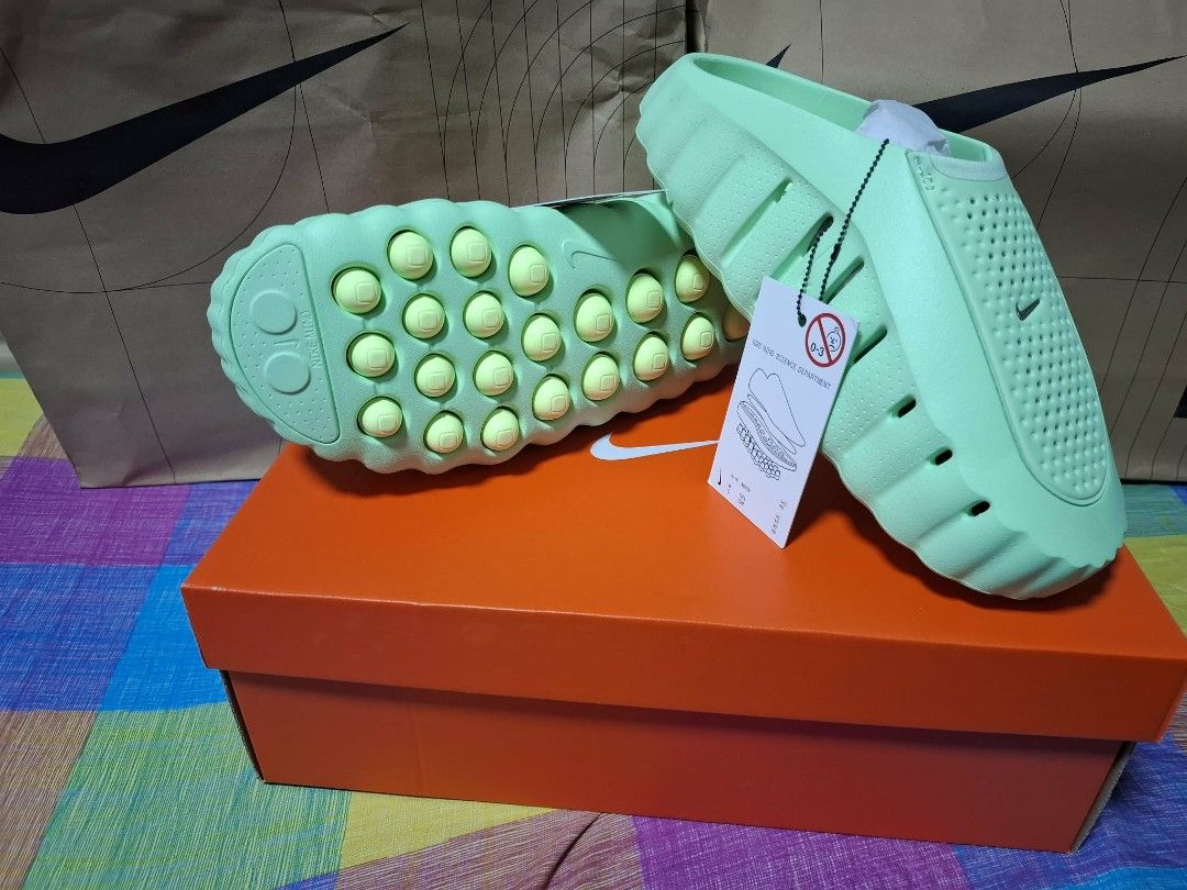 Nike Mind 001 Cucumber Calm Slides (Category: Slippers & Slides) located in Manila. Submitted by janellacer08838 (Listing ID 1458344410, Image 2). Description: - Nike Mind 001 Slides - Color: Cucumber Calm/Barely Volt - Size: 10 US - Made in Vietnam - Comfortable and easy to slip on - Ideal for casual wear or after sports - Comes with original box and tags.