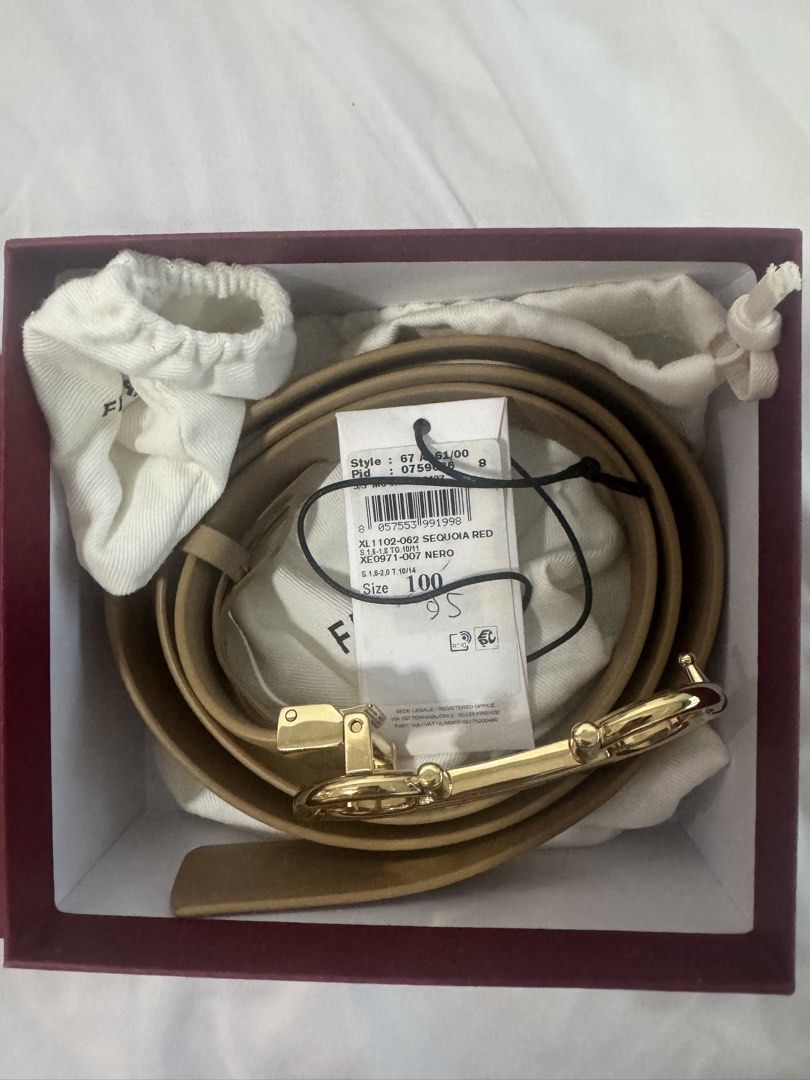 Original Ferragamo Belt size 95 (Category: Luxury Accessories) located in Manila. Submitted by chelley11 (Listing ID 1458384987, Image 1). Description: Original Ferragamo Belt Size 95 (but can be resized at Ferragamo branches) With original box and dust bags Seldom used Meet ups at Robinsons Manila or shipping c/o buyer.