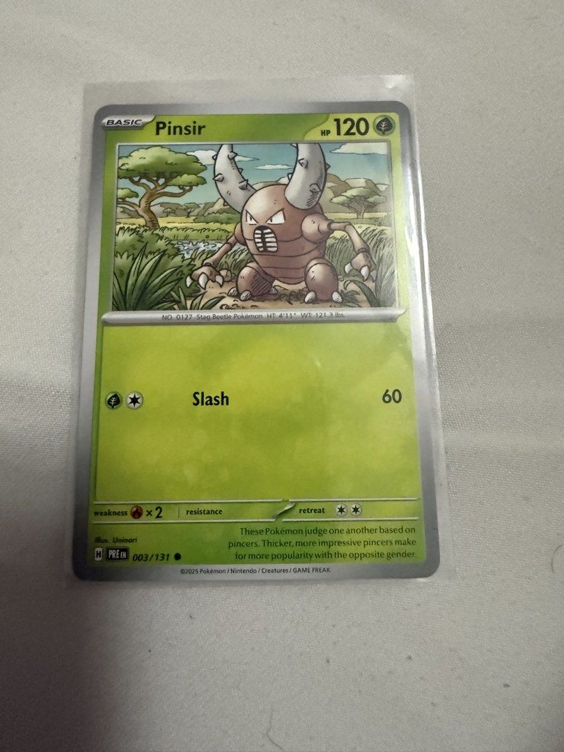 Pinsir 003/131 Pokemon Prismatic Evolutions (Category: Raw Singles) located in Manila. Submitted by jpcollectiblesph (Listing ID 1458342133, Image 1). Description: .