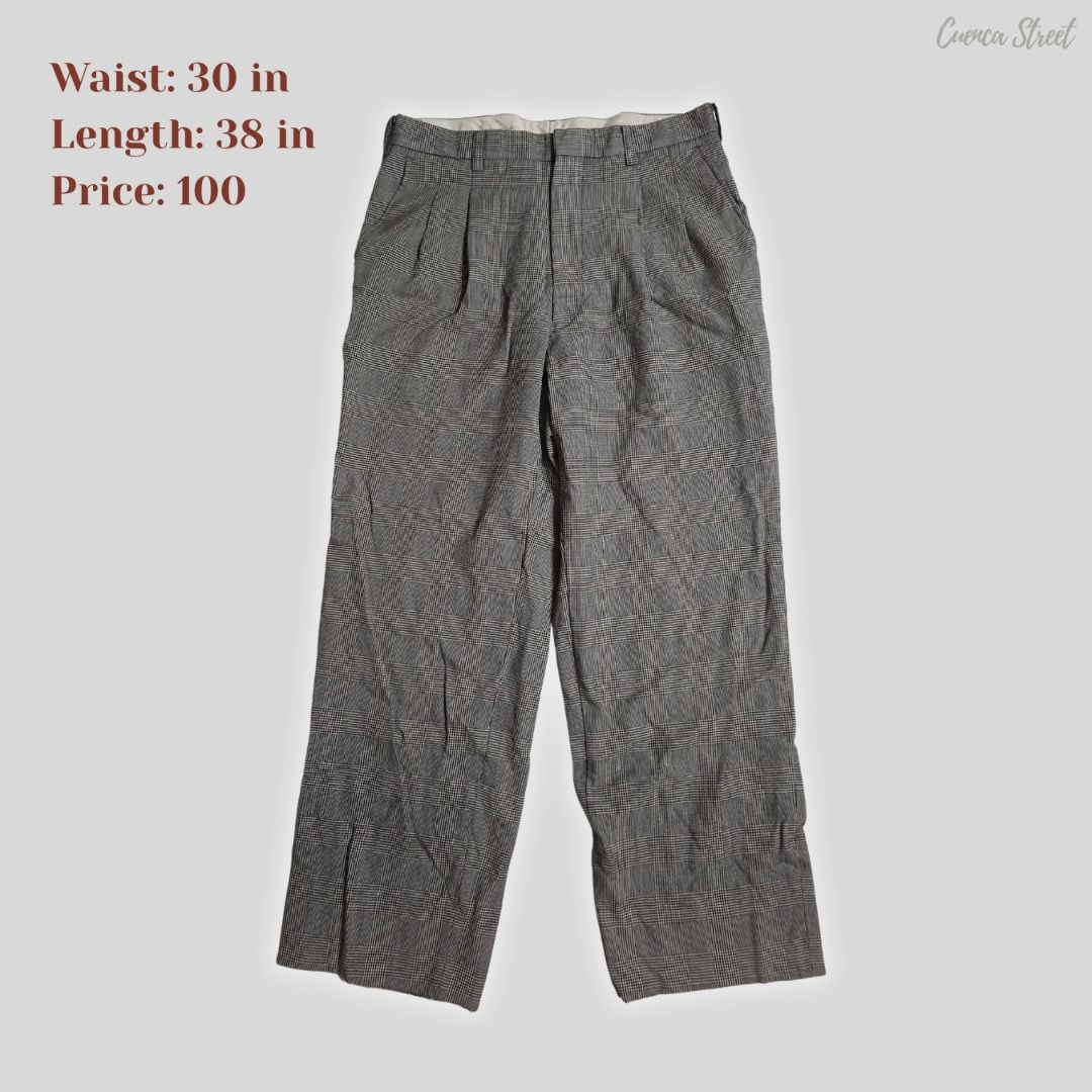Plaid Trousers (Category: Other Bottoms) located in Bulacan. Submitted by cuencastreet (Listing ID 1458476697, Image 1). Description: - Waist: 30 inches - Length: 38 inches 📏 Price & Size/measurements are indicated in each photo. ✨ Most items are in good to excellent condition. 📩 Send us a message if you're interested. 💳 Mode of Payment: GCash / Maya / Bank Transfer 📌 All items are available unless marked SOLD. RULES & REMINDERS: 1. Strictly 