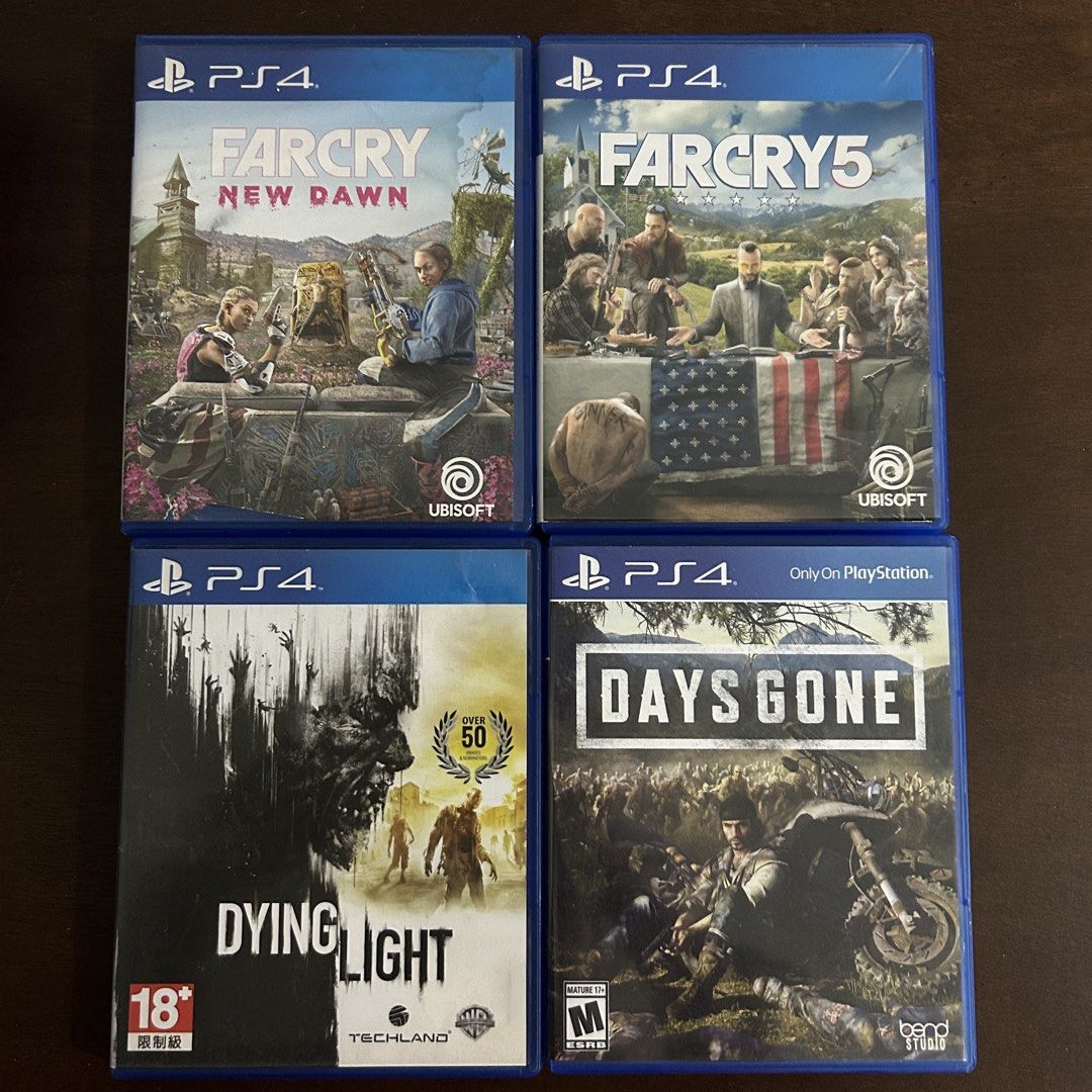 PS4 Games (Tested n Working) (Category: PlayStation) located in Quezon City. Submitted by argamenest (Listing ID 1458470886, Image 1). Description: Items are tested n working Far Cry New Dawn - 750 Far Cry 5 - 600 Dying Light - 600 Days Gone - 800 Fairview QC .