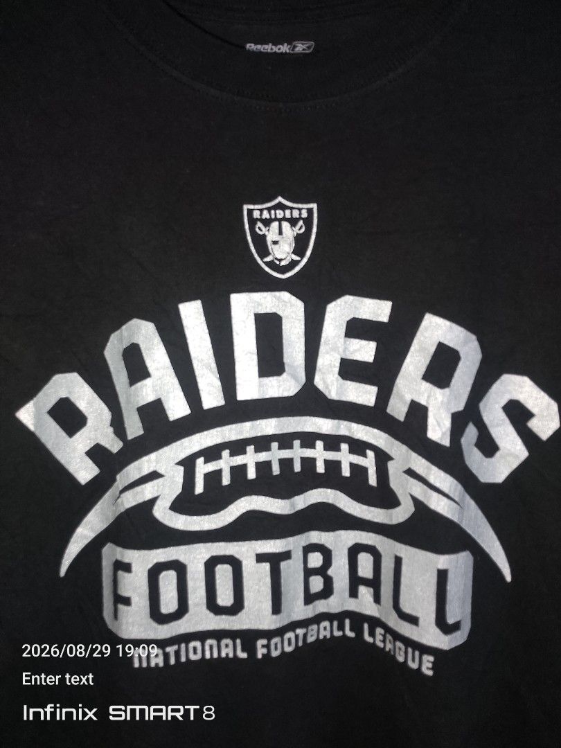 Reebok Raiders (Category: Tshirts & Polo Shirts ) located in Quezon City. Submitted by ramallaarn02261 (Listing ID 1458418669, Image 2). Description: Budget meal lang 💸 Reebok Raiders Size medium Dimes 22.5W X 30.5L No crack print No discoloration Location Sauyo Quezon city 📍 Pm / dm me 📥.