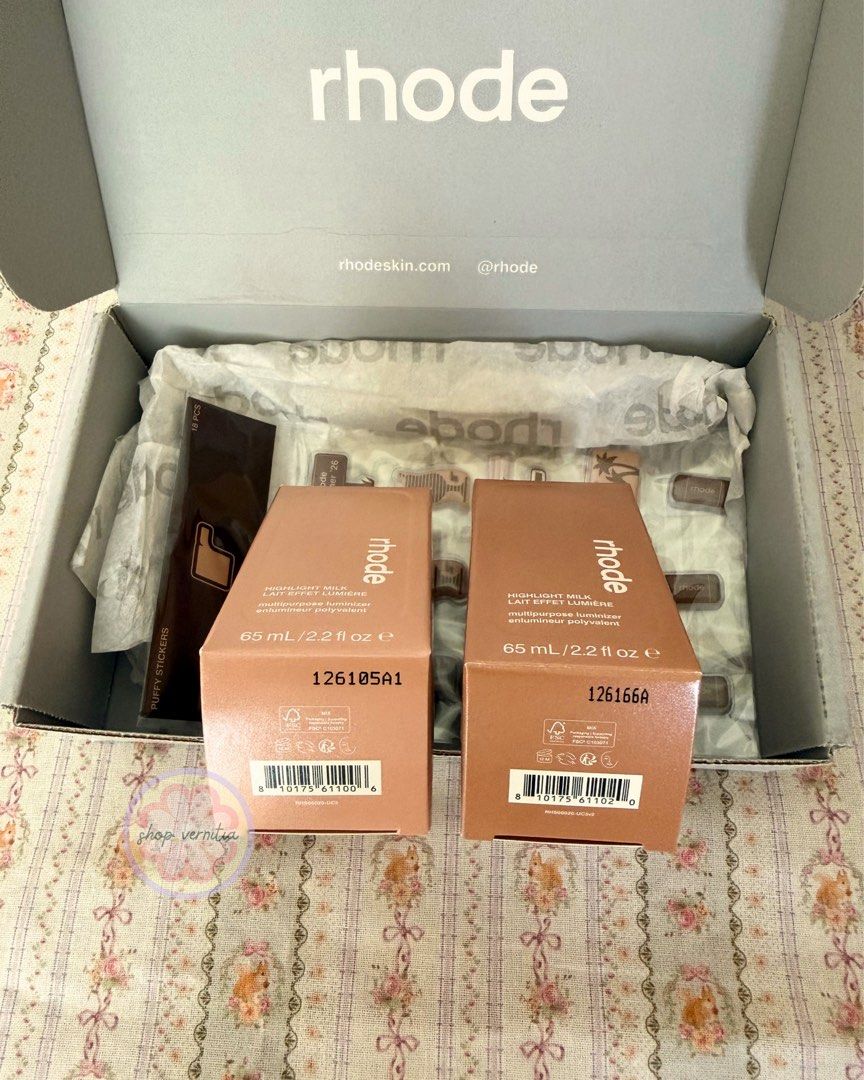 Rhode Highlight Milk 03 (Category: Makeup) located in Angeles City. Submitted by shop.vernitia (Listing ID 1458393967, Image 2). Description: ONHAND and ready to ship P2,300 — Rhode Highlight Milk AVAILABLE 03 - Pearly Warm Bronze P1,550 - Rhode Peptide Lip 🎀 Ribbon 🍋 Lemontini 💄Unscented - P1,000 💯 Authentic Guaranteed, From the US 🚚We ship as well via J&T express 📍 Angeles, Pampanga.