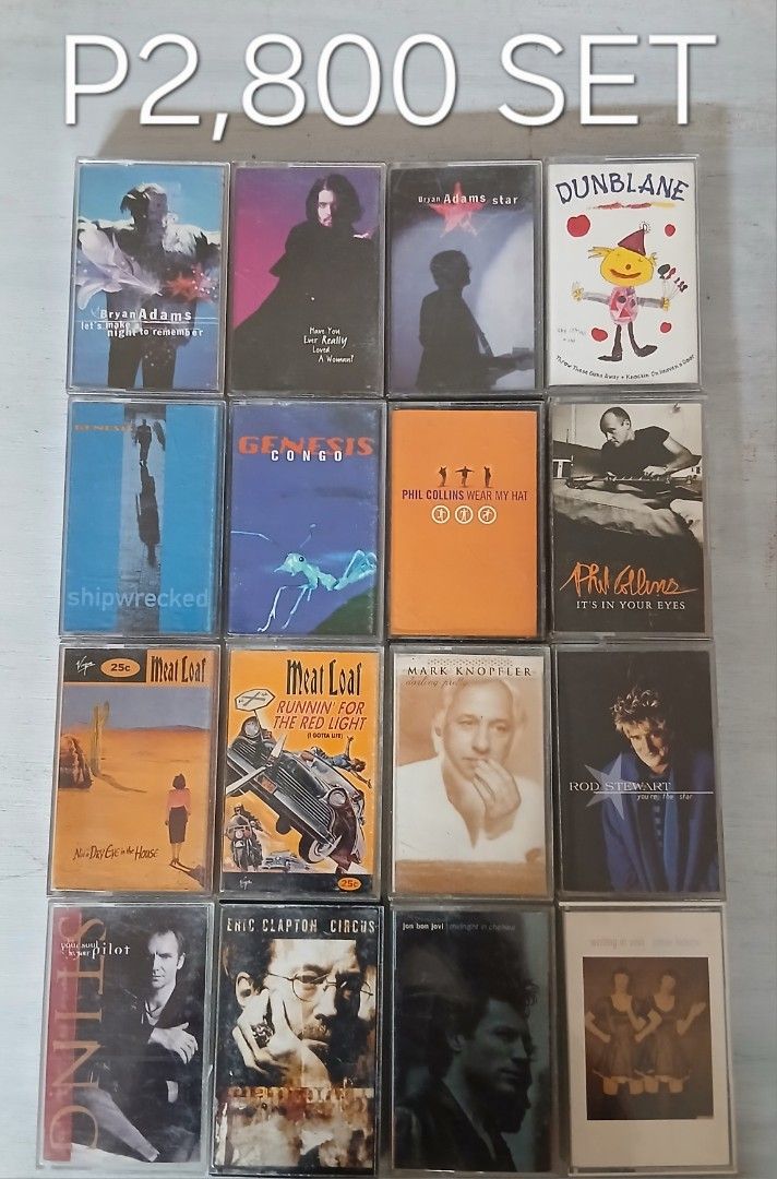 rock legends EPs (Category: CDs & DVDs) located in Tarlac. Submitted by fastturtle.53aea3 (Listing ID 1458386396, Image 1). Description: POP ROCK SOLO ARTIST Rare EPs set P2,800 ADD Featured artist Bon Jovi Bryan adams Eric clapton Phil collins Rod stewart Meat loaf Genesis Mark knopler Sting ALL IN GOOD TO MINT LIKE NEW CONDITION NO MOLDS NO PENMARKS cases not graded All import Mode of payment Gcash Plawan pay Bdo pay Courier Jnt Jrs Lbc cop.