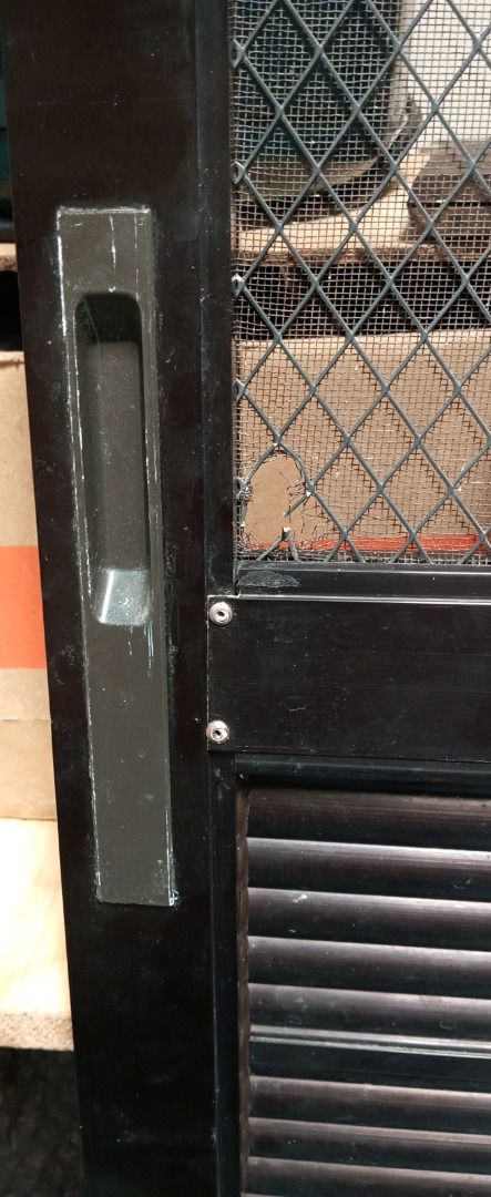 Screen Door - Analok Finish (pre-owned) (pick-up only) (Category: Outdoor Furniture) located in Marikina City. Submitted by leoricktechservices (Listing ID 1434064417, Image 3). Description: Selling aluminum screen doors with Analok (brown/bronze anodized) finish. - Material: Aluminum frame, rust resistant and lightweight - Finish: Analok (brown/bronze) – matches aluminum windows/frames Issue: While the material of the door is rust resistant, sad