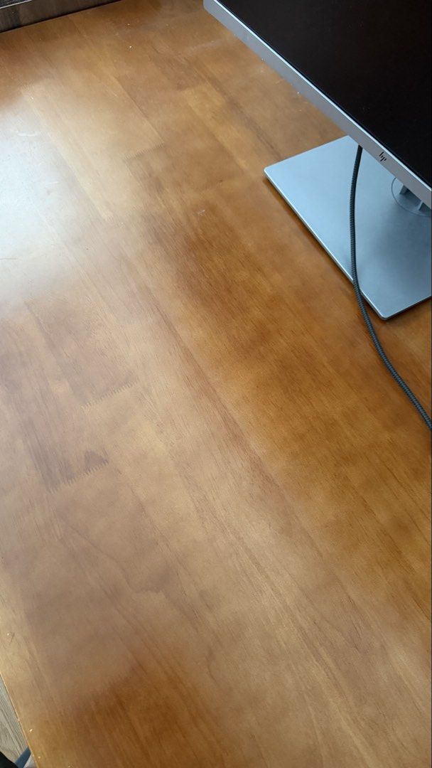 Solid Wood Table Study Desk (Category: Tables & Sets) located in Singapore. Submitted by eclhsec (Listing ID 1458341313, Image 3). Description: Wooden Table Still in very good condition as I use table mat Minor scratches along the edge Water proof 160L x 70W x 75H Looks more dark in real life but photo is brighter due to lighting and camera issue .