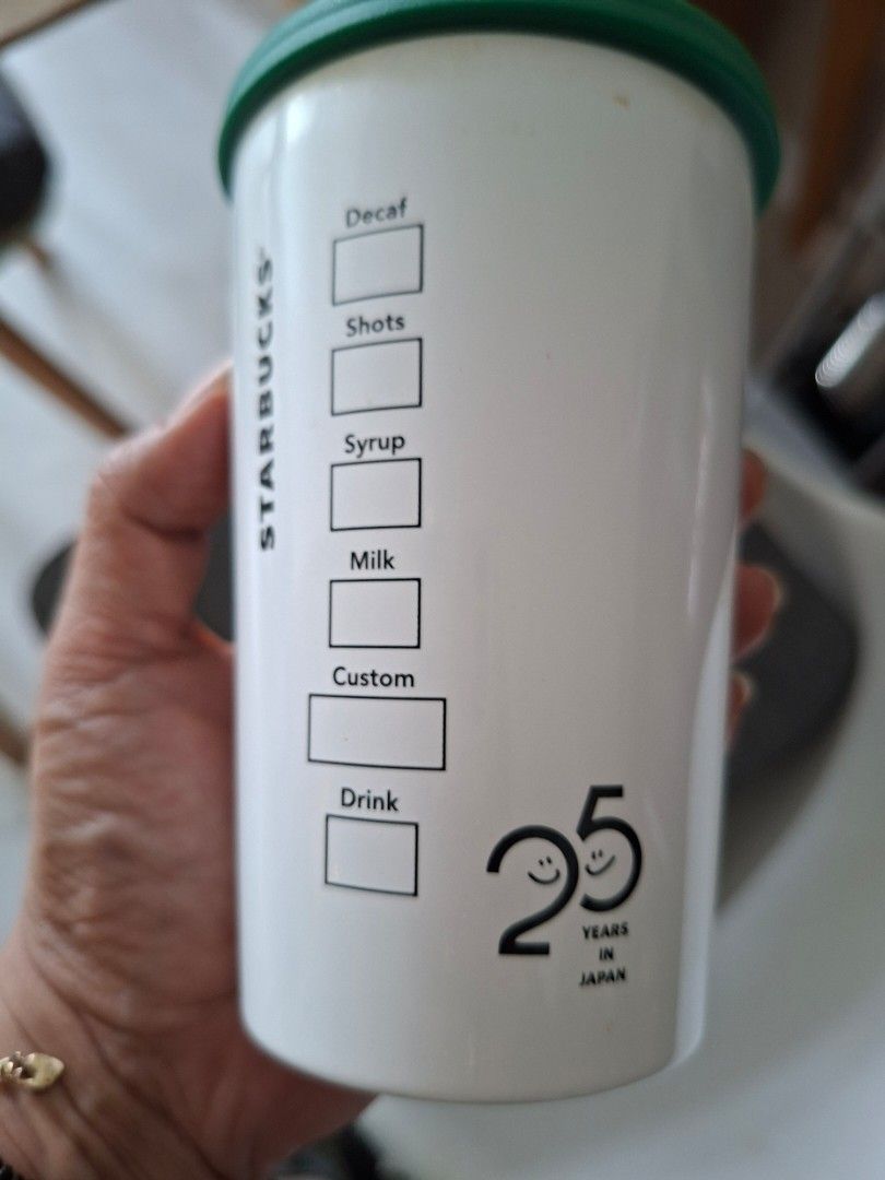 STARBUCKS JAPAN TALL STAINLESS CUP (Category: Water Bottles & Tumblers) located in Taguig. Submitted by shopperoo (Listing ID 1458310198, Image 3). Description: Starbucks 25 Years = Japan exclusive Cup Used 1 or 2 times lang, takeout drink. Bought in Japan Be earh-friendly..bring your own cup to Starbucks and get 10-peso discount. Meetups in BGC only. Buyer may arrange pickup or delivery. Get this- a very good deal! #starbucks .