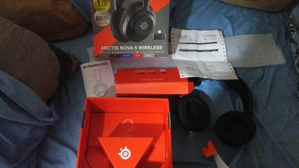 SteelSeries Arctis Nova 5 Wireless Gaming Headset (Category: Headphones & Headsets) located in Caloocan City. Submitted by jantedmack05368 (Listing ID 1458393847, Image 2). Description: - SteelSeries Arctis Nova 5 Wireless Headset - Includes original box, charging cable, and dongle - with official receipt (buyed at datablitz) slightly nego.