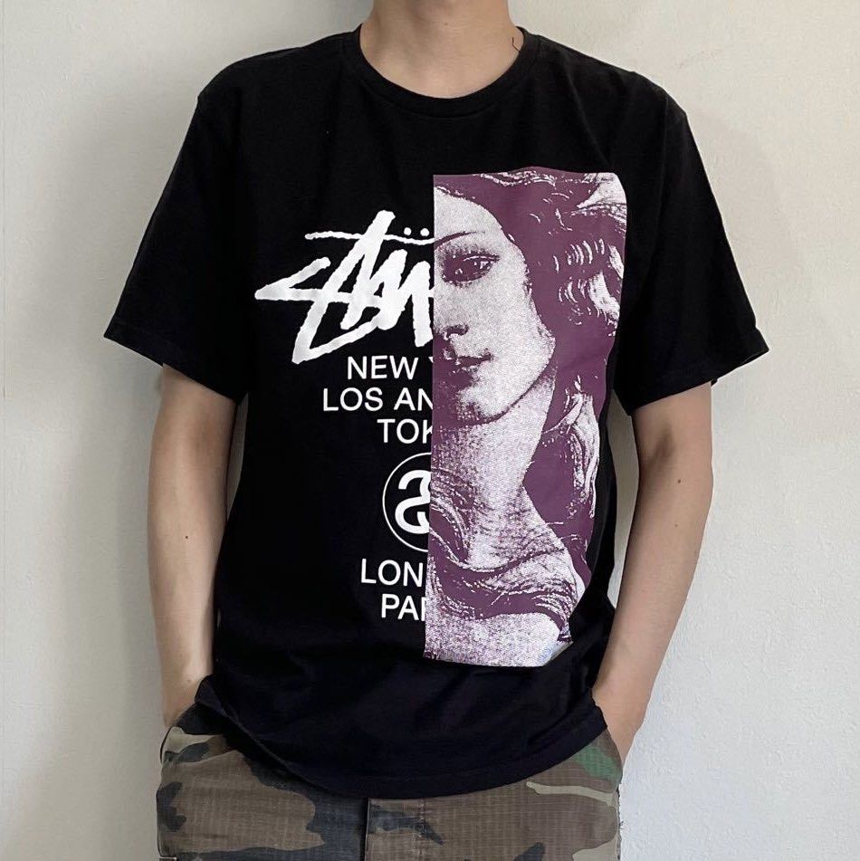 STUSSY WORLD TOUR VENUE TEE (Category: Tshirts & Polo Shirts ) located in Makati City. Submitted by jnc__apparel (Listing ID 1458461739, Image 1). Description: 🏷️ STUSSY WORLD TOUR VENUE TEE 📌 Dimes: 30.5L x 20.5W 📌 Size: Large for men 📌 Condition: Good 📌 Color rate: 8.5/10 📌 Issue: None ✅ Washed and ready to wear .