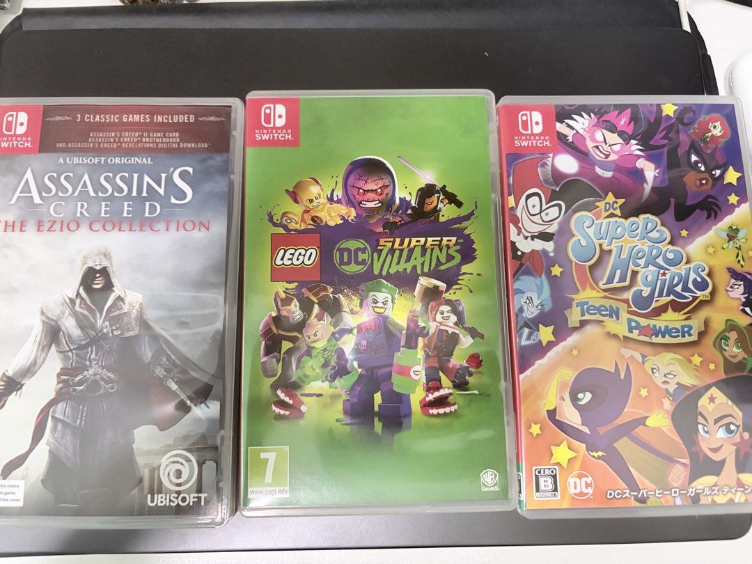 Switch Game （分類：Nintendo 任天堂）位於 Hong Kong。 由 panaaaaa 提交（商品編號 1458373321，圖片 3）。簡介： 全新 八方旅人/歧路旅人1 $250 神領編年史 $180 薩爾達 $250 二手 刺客教條 $150 DC villans $80 DC Super Hero Girls $100 異度神劍3 $160 動物森友會 $200 三角戰略 $160 太鼓達人 $200 連原裝鼓$350 太鼓達人 咚咚雷音祭 $200 搭檔任務 秘密搜尋組 連特典 $280 hold 健身大冒險 連環 $180 原裝太鼓冇影到有盒 但個鼓用到有啲殘 影漏健身環 有盒只用過一次 有興趣再影俾你睇🙏🙏。
