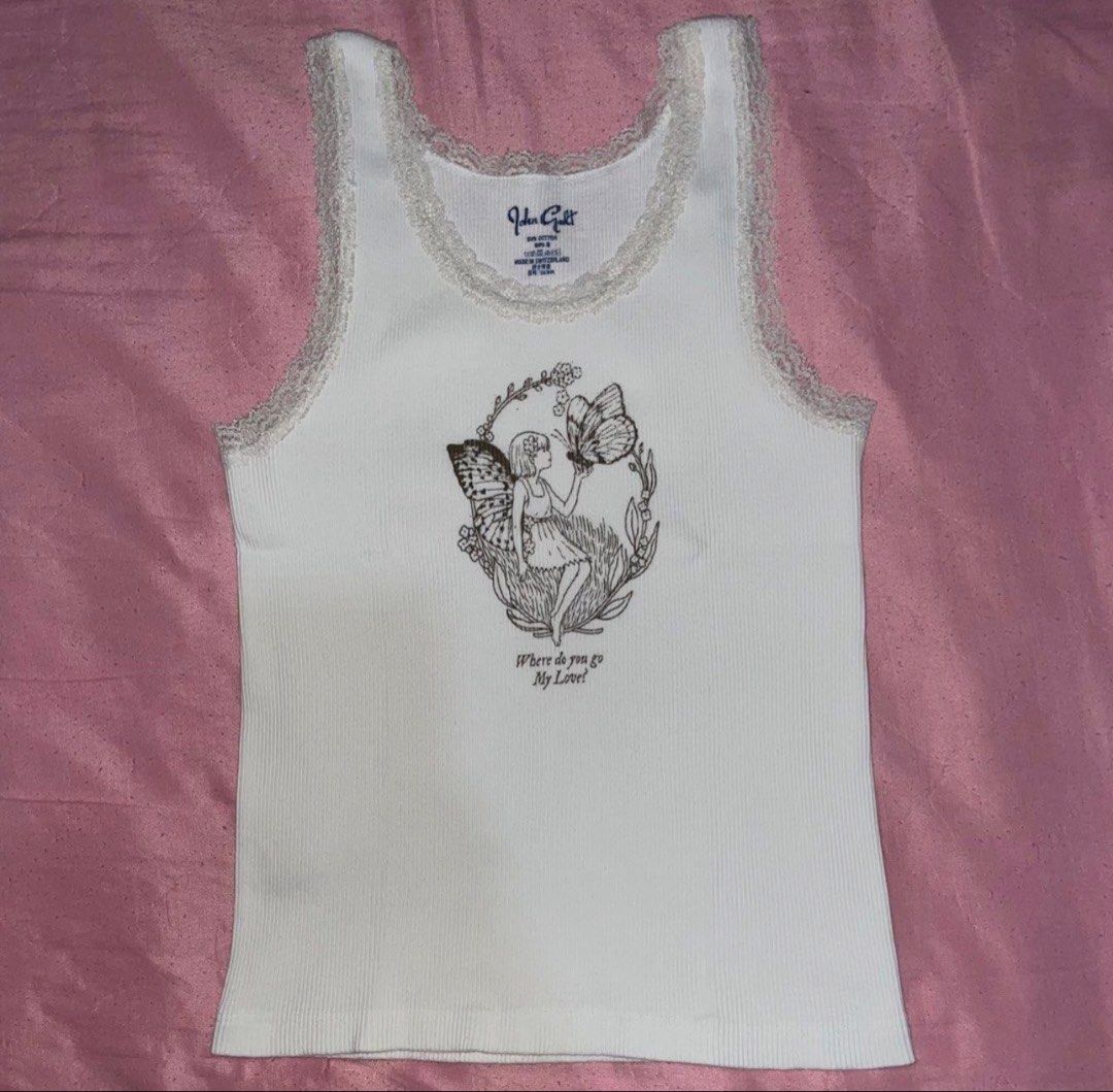 Brandy Melville Graphic Tank (Category: Shirts) located in Cavite. Submitted by yema.cake (Listing ID 1458472674, Image 1). Description: RFS: decluttering MOP: gcash/bdo MOD: j&t strictly no returns/refund policy 🏷️ - tank / camisole / cami / baby tee / t-shirt - uniqlo - calvin klein - tankair - hollister - princess polly - bershka - zara - cotton on - h&m / hnm.