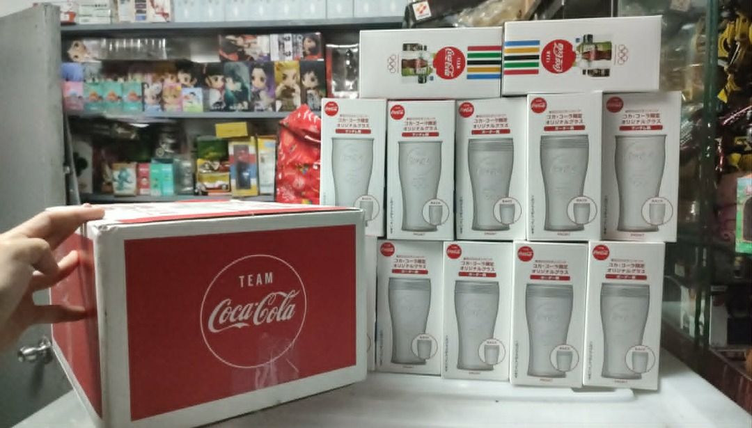 Team Coca-Cola Glasses Set - Olympic Edition (Category: Vintage Collectibles) located in Bulacan. Submitted by ice.toyshop.ph (Listing ID 1458325499, Image 1). Description: - Set of Team Coca-Cola glasses - Olympic edition - Features iconic Coca-Cola logo - Comes in original packaging - Ideal for collectors and Coca-Cola fans -200 php per glass.