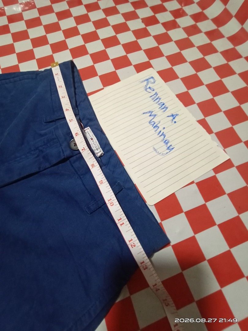 Tommy Hilfiger Blue Chino Shorts (Category: Shorts) located in Danao, Cebu. Submitted by rennan.546 (Listing ID 1458454831, Image 3). Description: tommy Hilfiger excellent condition issue none color rate 9.9/10 dimention 26x14 +ship loc pagutlan maslog danao city Cebu city - Brand: Tommy Hilfiger - Color: Blue - Style: Chino Shorts - Fit: Classic - Closure: Button and zip - Pockets: Two side pockets, two back pockets - Special Detail: One back po