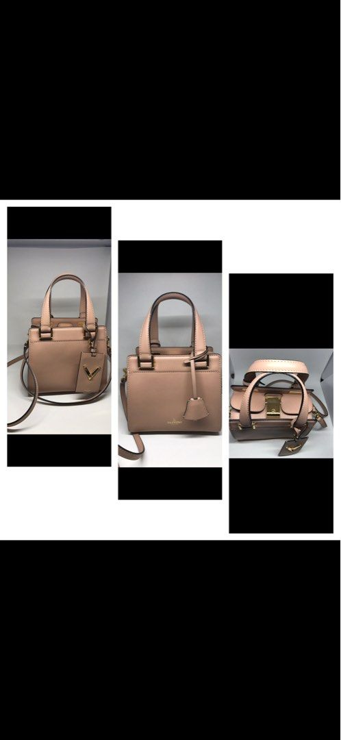 Valentino Garavani Rockstud Small Top Handle Bag (Category: Luxury Bags & Wallets) located in Muntinlupa City. Submitted by everythingmustgo_8475da (Listing ID 1458454129, Image 3). Description: - Valentino Garavani small top handle bag - Chic nude pink color - Elegant gold hardware - Detachable shoulder strap for versatile wear - Ideal for everyday or special events .