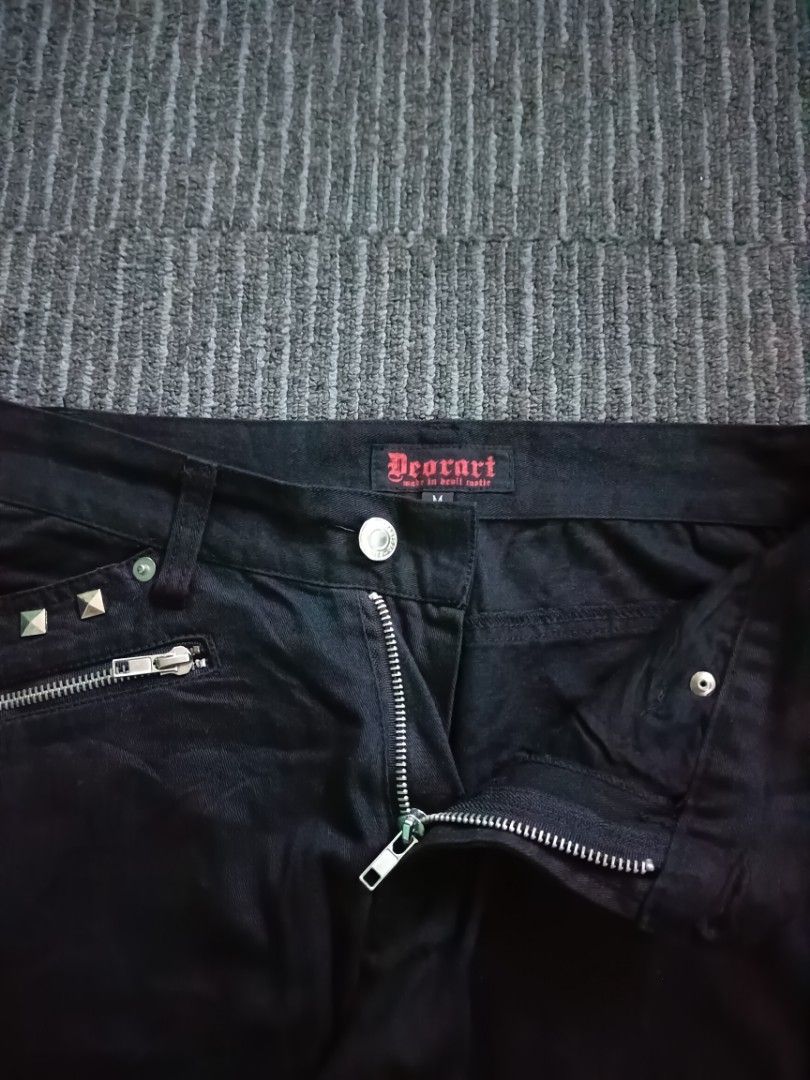 VKEI STUDDED PANTS (Category: Jeans) located in San Pablo. Submitted by ihateseanfinds (Listing ID 1458357937, Image 2). Description: 300 PESOS + SF ONLY‼️ DIMENSIONS⬇️ WAIST: 30 LENGTH: 41 THIGH: 12 LEGHOLE: 7 FLAWS: BUTTON‼️ COLORRATE: 10/10⭐⭐⭐ SAN PABLO CITY LOCATION📍 OPEN FOR MEETUP‼️ STRICTLY NO REFUNDS🚫.