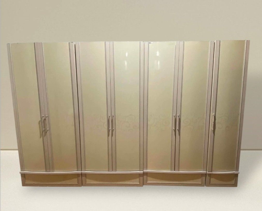 Wardrobe Closet Cabinet Set (Category: Shelves, Cabinets & Racks) located in Quezon City. Submitted by dannikkishoppe2 (Listing ID 1458335569, Image 1). Description: Wardrobe Closet Cabinet Set‼️₱30000‼️ total dimensions : L127 W25 H82 inches 2 Door L36 W25 H82 inches Single Door L18 W25 H82 inches 2 door 8500 each slim type 6500 Please manage your expectations as there might be minimal flaws. Color may vary due to lighting, it may appear darker 