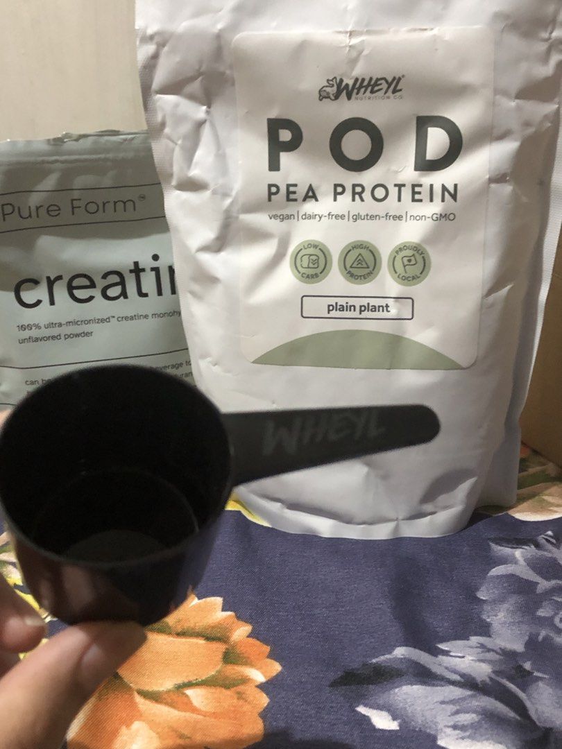 Wheyl POD Pea Protein with FREE Pureform Creatine (Category: Sports & Fitness Nutrition) located in Manila. Submitted by fiercewindpotato (Listing ID 1458329258, Image 2). Description: “Recently bought Wheyl Protein” with “free used pureform creatine”. From Legit shops in orange mall. Reason for selling: no longer going to gym. 📍Loc: Pangasinan- can do meet up If not, J&t- shipping by buyer Can send proof of legit transactions .