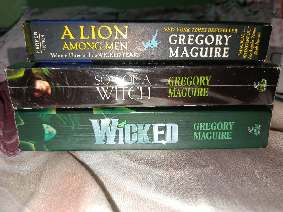 Wicked by gregory maguire book 1-3 (Category: Storybooks) located in Baguio. Submitted by aquaee (Listing ID 1458448699, Image 1). Description: wicked book 1-3 sold as set^^ condition: no crease sa spine ang book2&3, may crease sa spine ang book 1. may slight tanning. dm for more pics. mod: outside baguio: jnt baguio loc: meet up or drop.
