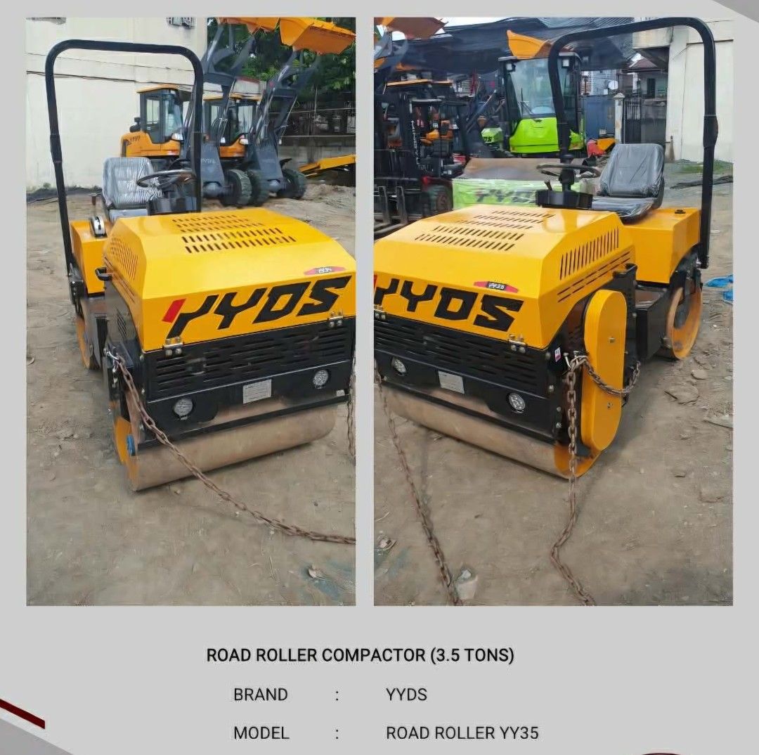 YYDS Road Roller YY35 Compactor (3.5 Tons) (Category: Construction Tools & Equipment) located in San Fernando. Submitted by mallarikimmy (Listing ID 1458432855, Image 1). Description: - YYDS YY35 Road Roller Compactor - 3.5 tons weight - Ideal for soil and asphalt compaction - Ready for your next project - Inquire for questions.