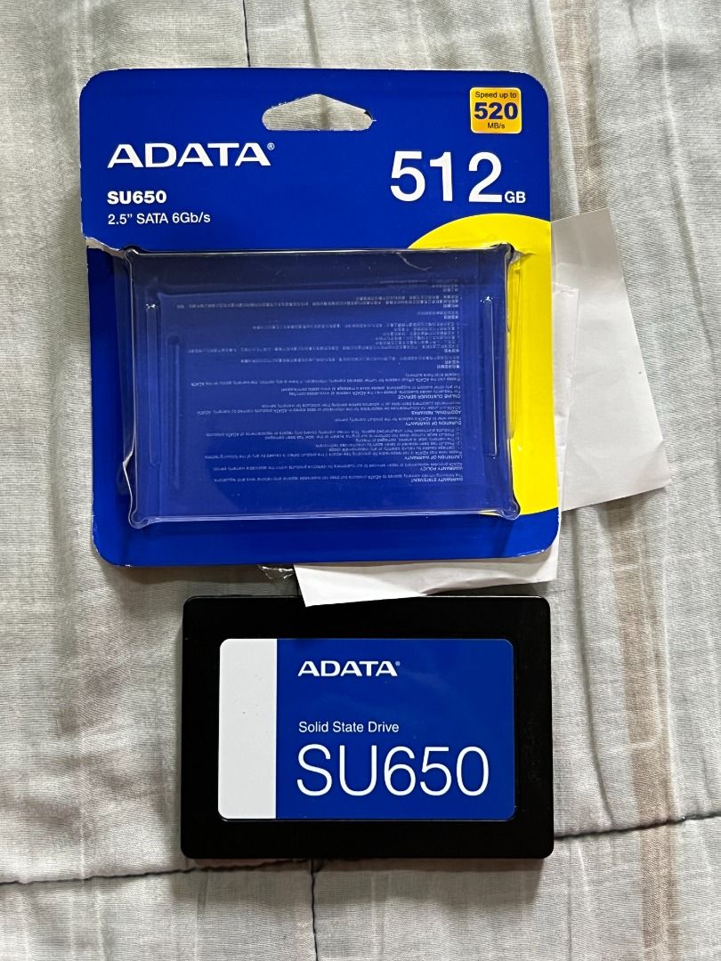 ADATA SU650 512GB 2.5" SATA III SSD (Category: Hard Disks & Thumbdrives) located in San Fernando. Submitted by swiftfire.96b2c2 (Listing ID 1453507496, Image 1). Description: ADATA SU650 512GB SATA SSD Selling ADATA SU650 512GB SATA SSD installed OS only bought December 2024 RFS: extra unit Meetups: SM Savemore Telabastagan Can ship via J&T/LBC.
