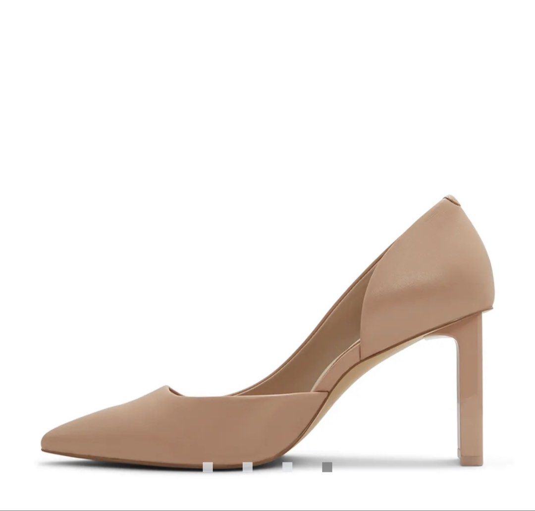 ALDO Beige Pointed Toe Block Heels (Category: Heels) located in Cainta. Submitted by erraticgal (Listing ID 1453489531, Image 3). Description: - Brand: ALDO - Color: Neutral Beige - Design: Pointed toe with chic cut-out detail - Heel: Chunky block heel with clear accent - Versatility: Dress up or down, great for work or a night out SIZE: US 7.5 USED ONLY ONCE - oathtaking Original price: PHP3,132.00 PERFECT CONDITION!!.