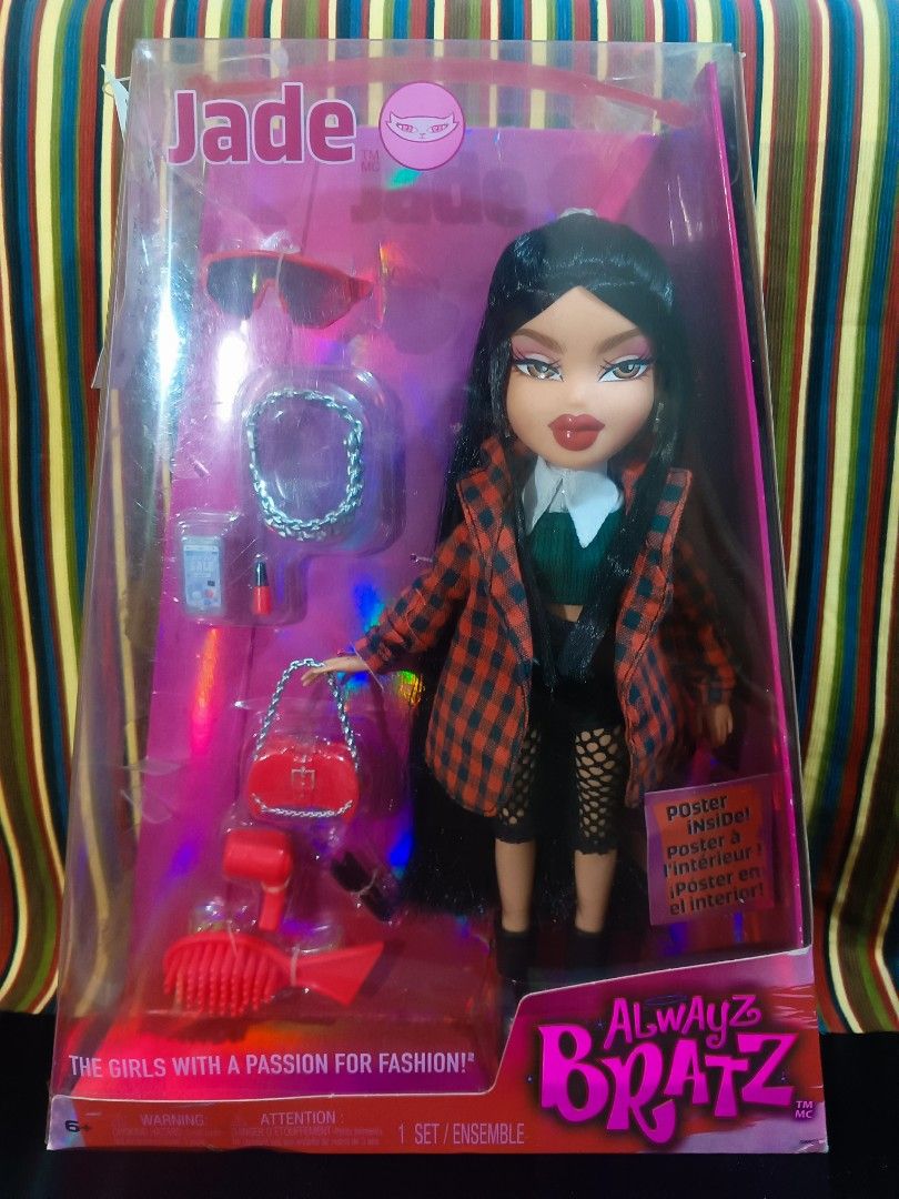Bratz: Always Bratz Jade ( Reboxed ) (Category: Kids Toys) located in Batangas. Submitted by pj_02 (Listing ID 1453568424, Image 1). Description: Bratz Jade: Always Bratz ( Reboxed ) - Includes: Sunglasses, Purse, Makeup, and more accessories. - Packaging: Box has minor scuffs. - Ideal for: Collectors and playtime. Method of payment is Gcash or BPI bank transfer. Shipping Fee must be shouldered by the buyer. Method of Shipment via J&T.