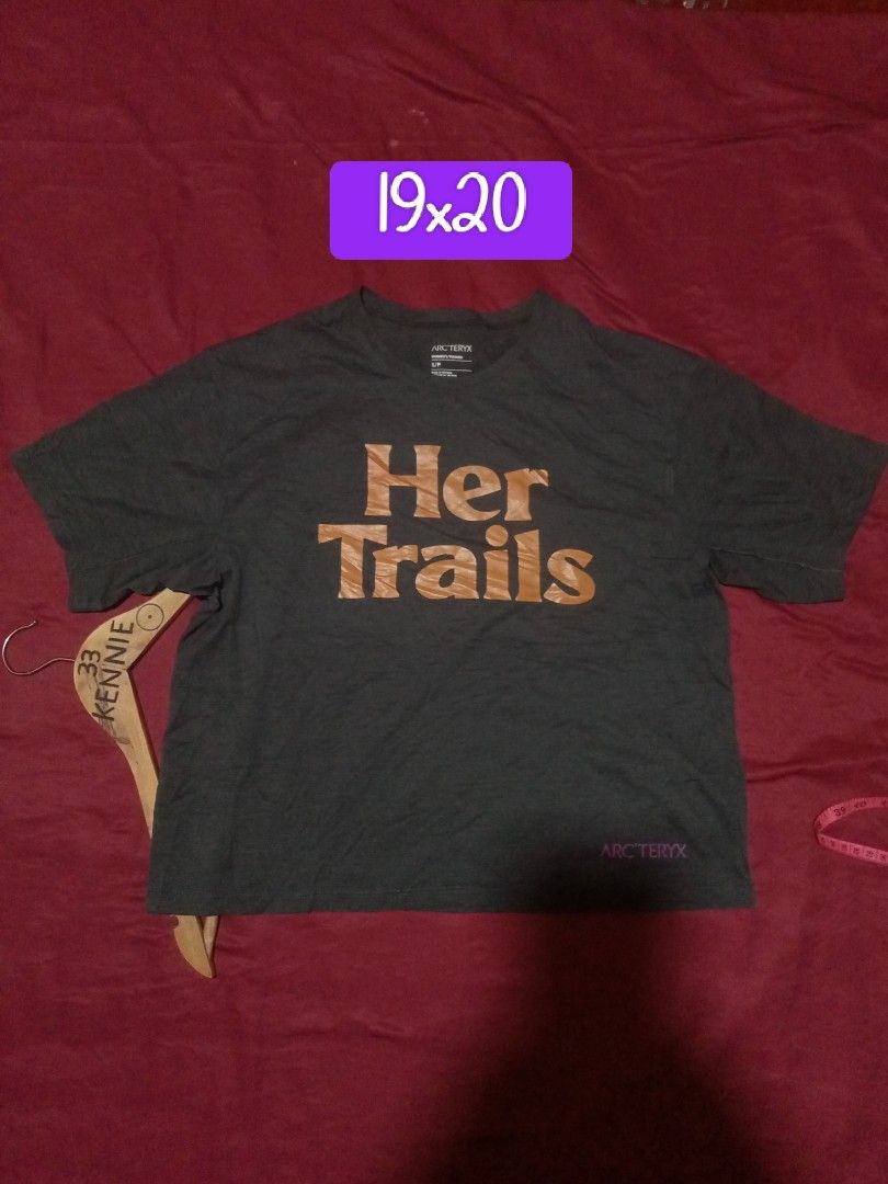 Arc'teryx Her Trails T-shirt S/P (Category: Tshirts & Polo Shirts ) located in Sagay. Submitted by kennie_3377 (Listing ID 1453433368, Image 1). Description: - Arc'teryx 'Her Trails' graphic t-shirt - Arc'teryx logo on the back - Made in Vietnam - Size: S/P (Small/Petite) - Material: 100% Polyester - Ideal for outdoor activities and casual wear.
