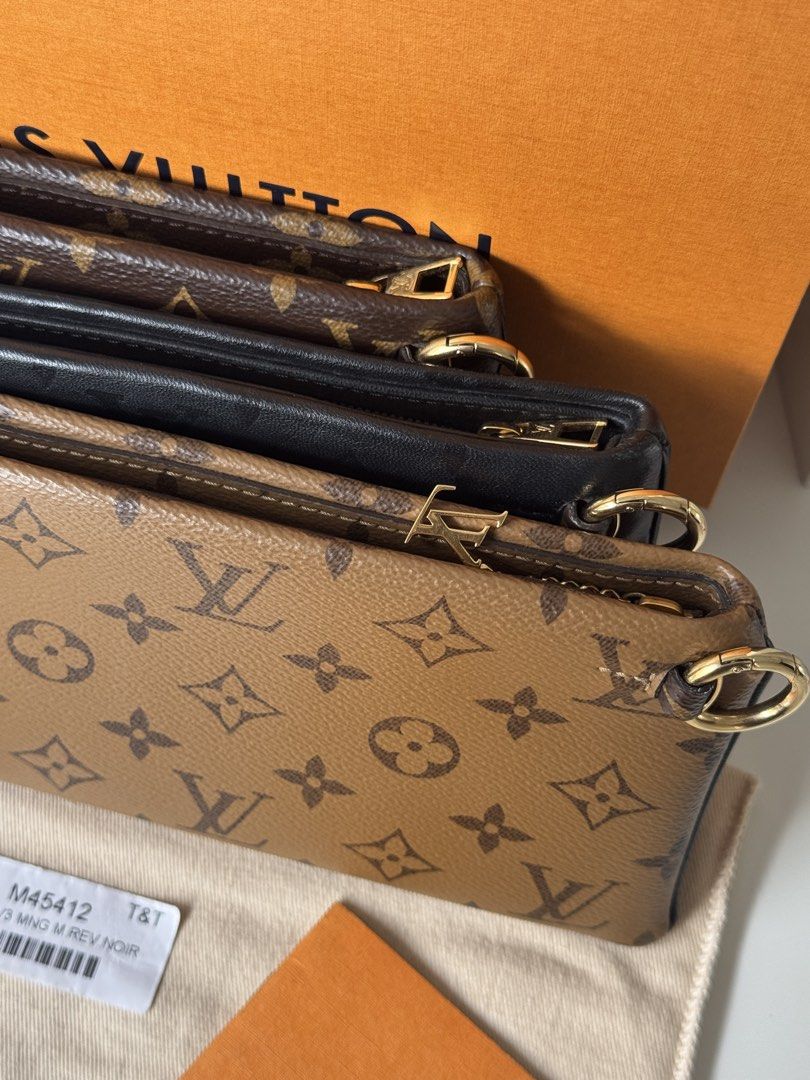 Authentic LV Louis Vuitton Pochette LV3 (Category: Luxury Bags & Wallets) located in Manila. Submitted by fajardoeyak108 (Listing ID 1453568978, Image 3). Description: All in excellent condition Rare & discontinued pc Withbox & dustbag Las Pinas meet up.