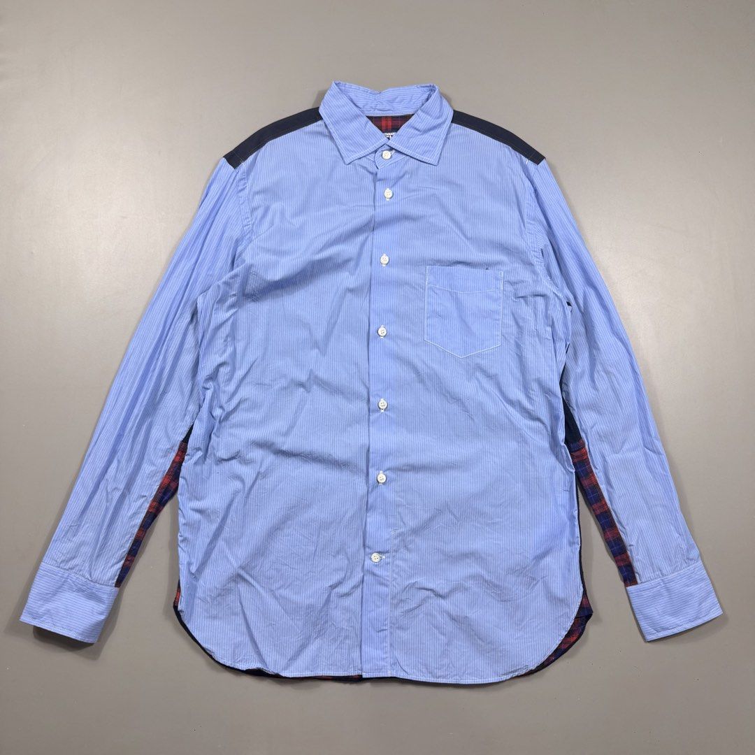 A/W 20 Junya Watanabe Comme des Garcons Mixed-media Patchwork Utility Button Down Long Sleeve (Category: Tshirts & Polo Shirts ) located in Dagupan City. Submitted by theexclusivetailor (Listing ID 1453607882, Image 1). Description: Size: large Measurement: 21.5 width x 31 length Condition: excellent Condition rate: 9.5/10 Issue: none - Colors may appear different due to lighting. - Add shipping fee. Note: All detailed images and information are 