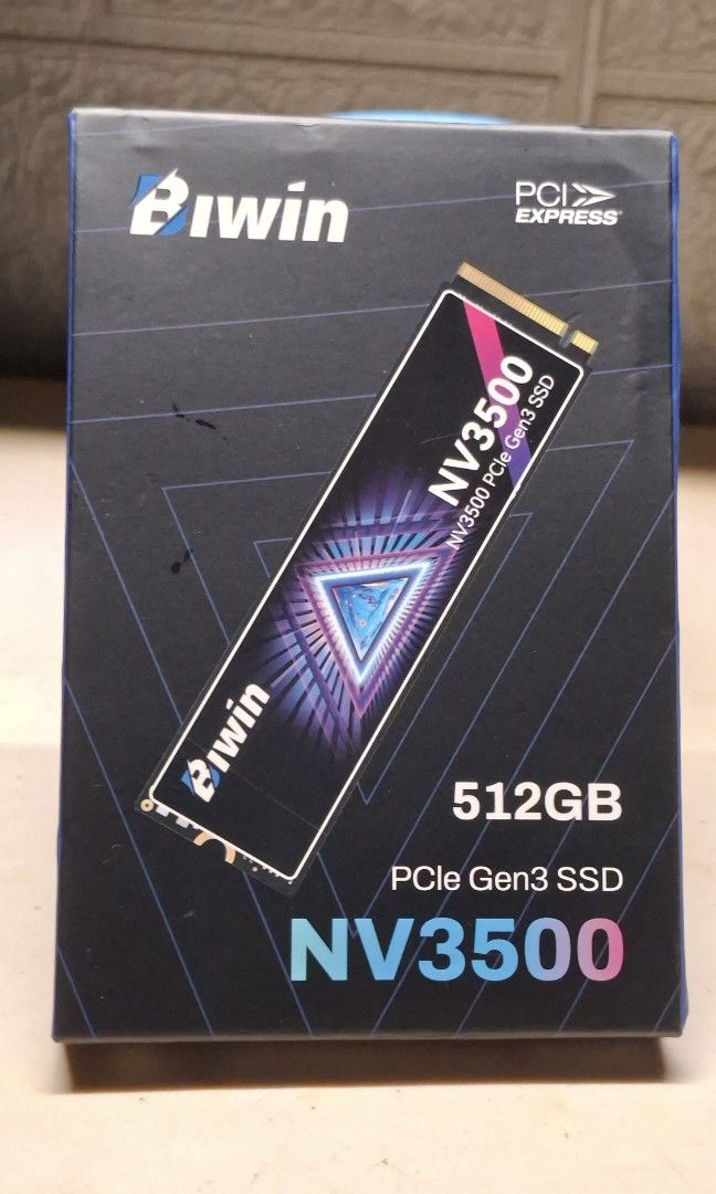 Biwin 512gb nv3500 NVME SSD (Category: Computer Parts) located in Pasig City. Submitted by masterkevinkarl (Listing ID 1453613590, Image 1). Description: Biwin 512gb nv3500 NVME SSD Pcie 3, nvme Brandnew, Sealed Pickup or lalamove, Cainta.