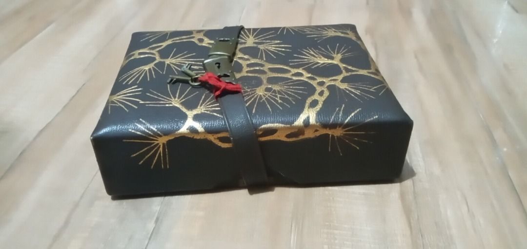 JAPAN - 20TH CENTURY Rectangular Art Deco style accessory box (Category: Storage Boxes & Baskets) located in Paranaque City. Submitted by zuprocsejon38604 (Listing ID 1453601617, Image 2). Description: - Stylish decorative box with a black and gold pine tree design. - Unique metal clasp closure for secure opening and closing. - Adorned with a small red tassel and a functional key. - Ideal for organizing small treasures or as an eye-catching displ