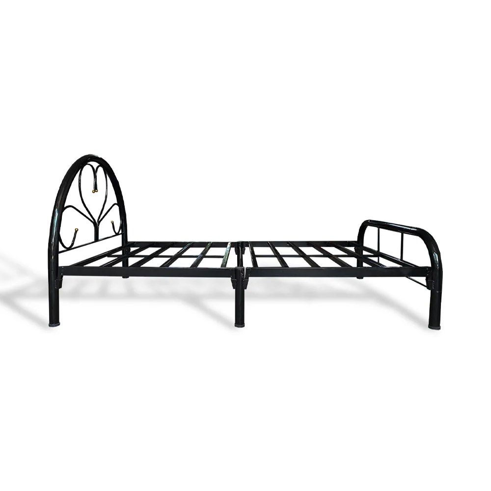 Black Metal Semi Double Bed Frame with Heart Design (Category: Bed Frames & Mattresses) located in Quezon City. Submitted by pusa.ck (Listing ID 1453574896, Image 1). Description: - Semi Double black metal bed frame - Adorable heart design on the headboard - Durable and sturdy metal construction - Simple and easy assembly - Mattress not included RFS: uuwi na ng probinsya.