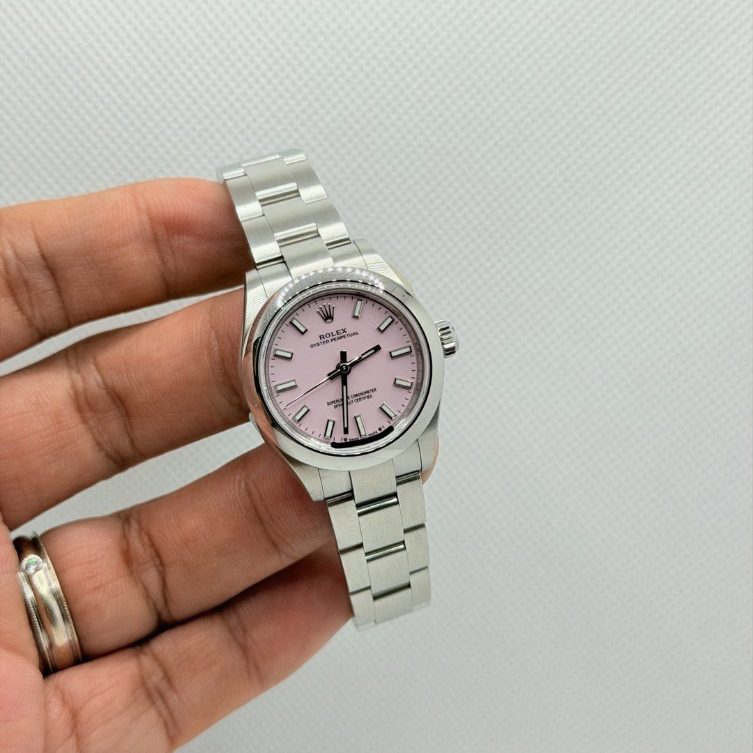 Brand New 12/2025 Rolex 276200 Oyster Perpetual 28 Candy Pink Dial (Category: Watches) located in Singapore. Submitted by worthytime (Listing ID 1410359085, Image 1). Description: 🫵Join our Tele-gram channel for latest updates: worthytime.biz/tele ➡️Rolex 276200 Oyster Perpetual 28 Candy Pink Dial ➡️December 2025 (5 Years Rolex International Warranty Till 12/2030) ➡️Brand New Unworn ➡️Partial Factory Stickers Intact ➡️Full Complete Set + White T