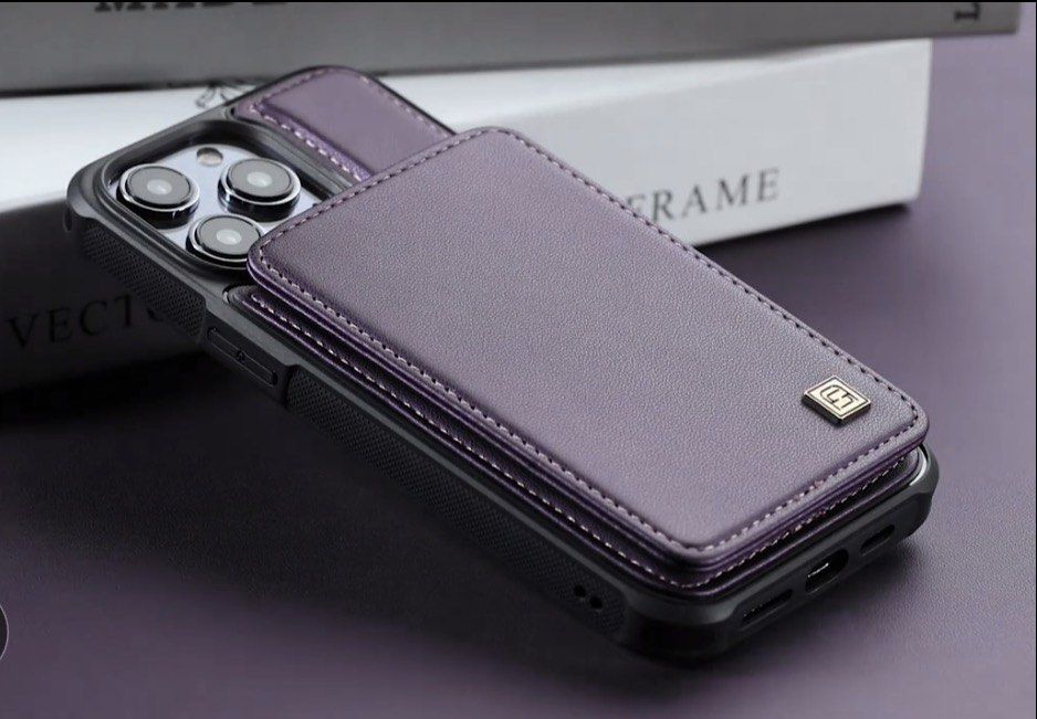 Casing for iphone 13 pro max (Category: Cases & Sleeves) located in Quezon City. Submitted by mnl.authentics_closet (Listing ID 1453521626, Image 3). Description: Brand new in deep purple color. With 6 card slots (flip style) Rfs. Bought the wrong variant by mistake .