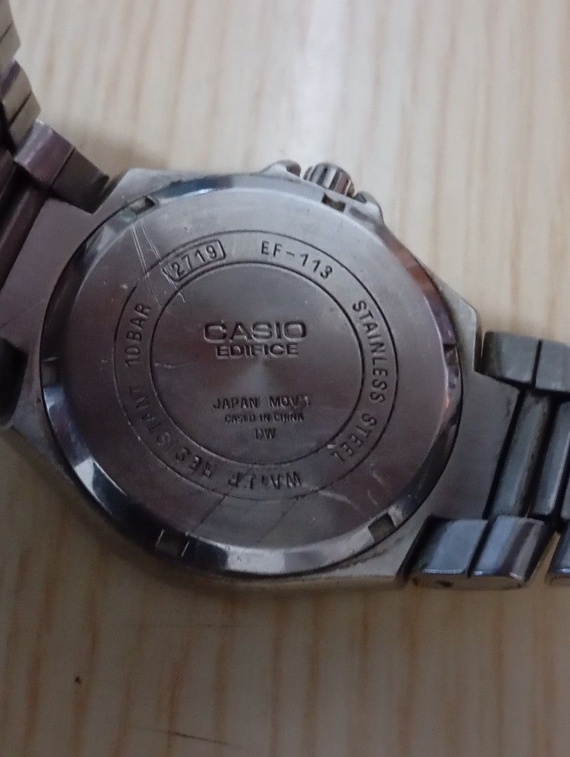 Casio edifice (Category: Men's Watches) located in Las Pinas. Submitted by quick_deals_great_finds2 (Listing ID 1453531582, Image 3). Description: Original vintage quartz Good working condition with battery 35mm medium fits wrist 7 inches.