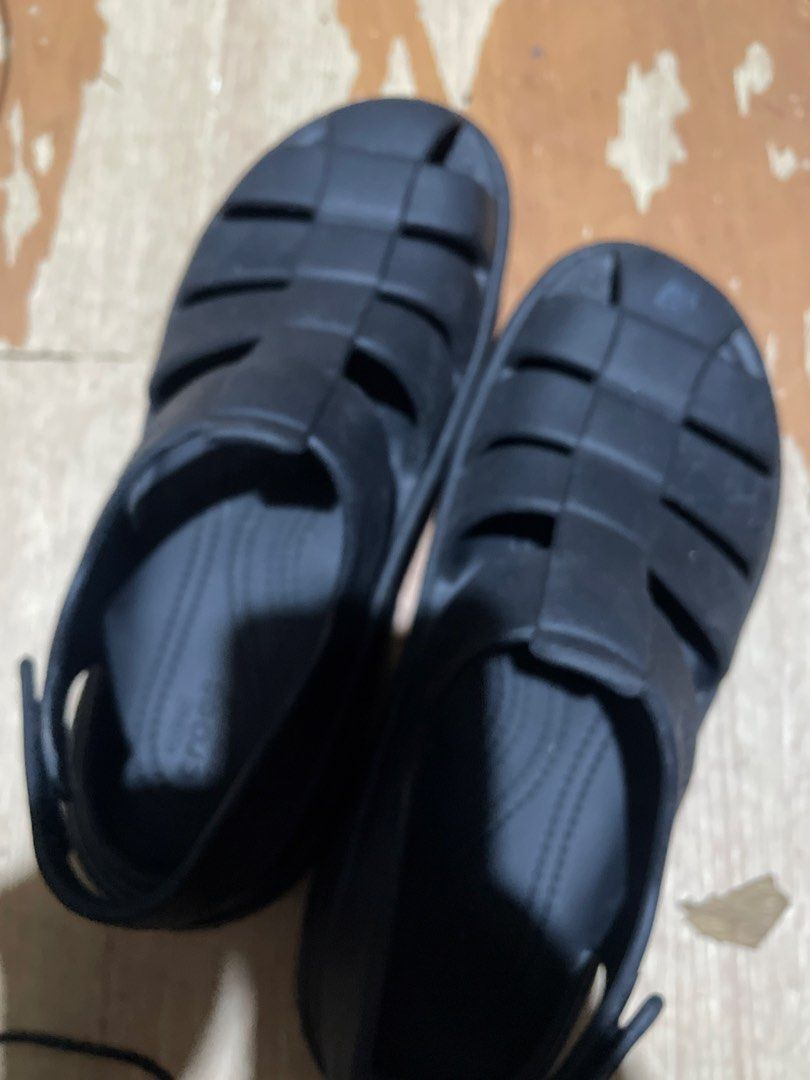 Crocs Stomp Fisherman Platform Sandals Black (Category: Flats & Sandals) located in San Juan City. Submitted by amarahhh (Listing ID 1453500976, Image 3). Description: - Black Crocs Stomp Fisherman platform sandals - Chunky, on-trend sole - Easy slip-on and off design - Ideal for festivals or everyday wear - Comfortable and durable construction.