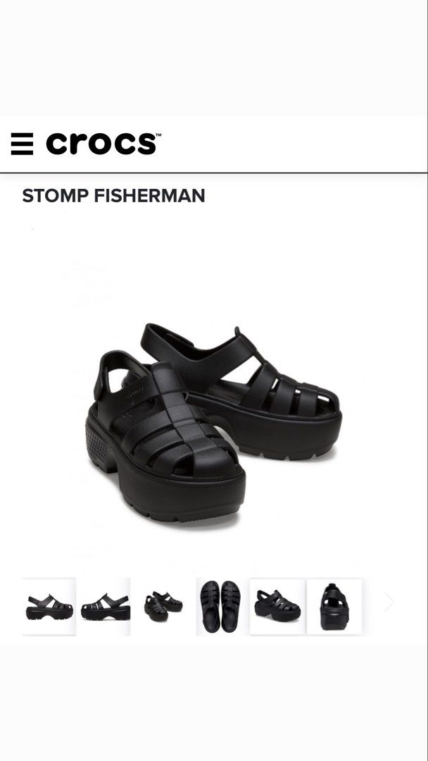 Crocs Stomp Fisherman Platform Sandals Black (Category: Flats & Sandals) located in San Juan City. Submitted by amarahhh (Listing ID 1453500976, Image 1). Description: - Black Crocs Stomp Fisherman platform sandals - Chunky, on-trend sole - Easy slip-on and off design - Ideal for festivals or everyday wear - Comfortable and durable construction.