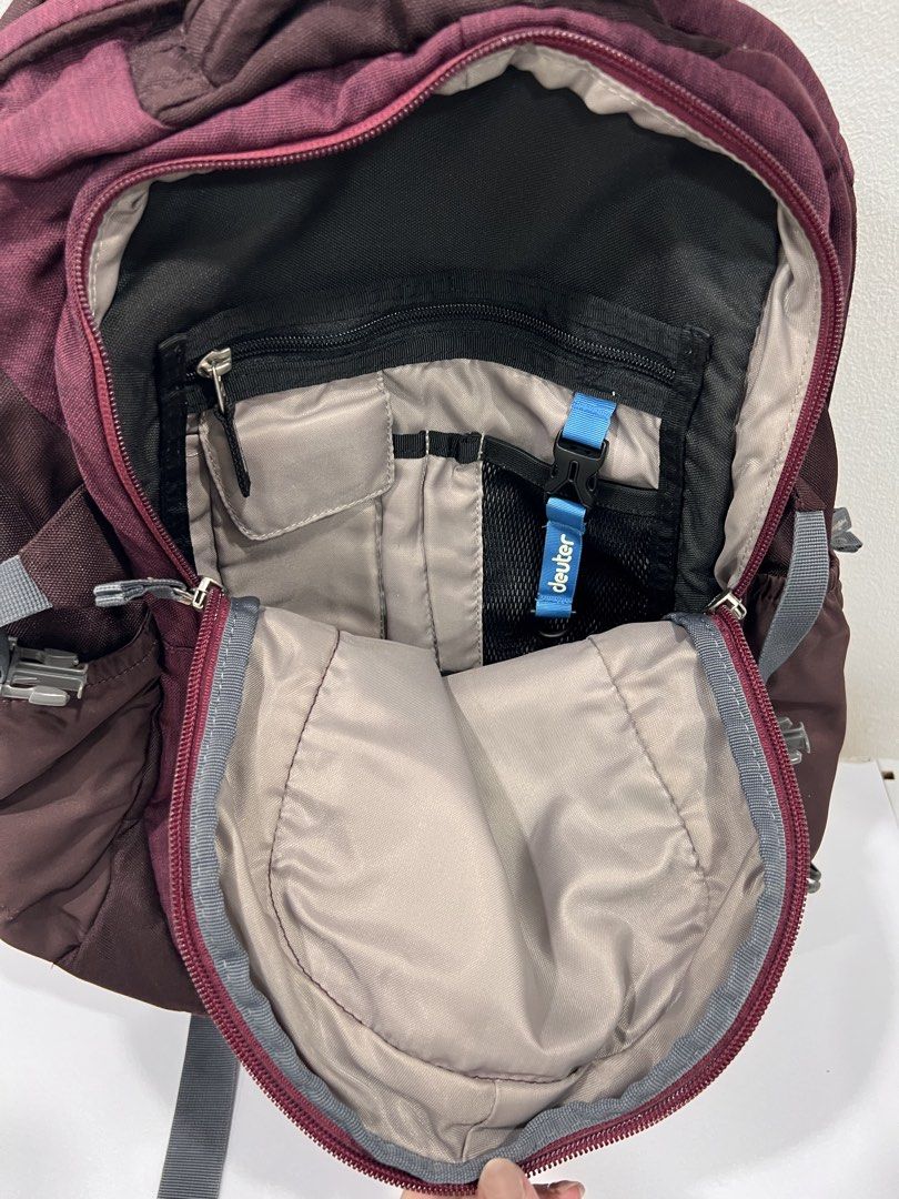 Deuter giga backpack (Category: Backpacks) located in Manila. Submitted by threadtressure (Listing ID 1453582820, Image 3). Description: Deuter giga backpack dark violet. All zippers functioning well. Water repellent, great if you have a lot of papers of gadgets. RFS: No longer using Condition: 9.5/10 No issues.