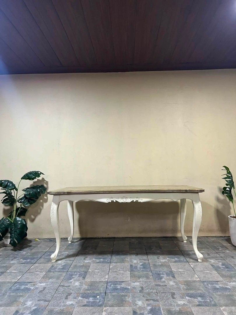 Dining Table (Category: Tables & Sets) located in Meycauayan. Submitted by marygracecasimiro (Listing ID 1453538885, Image 1). Description: Imported Victorian Marble Tap 6-8 Seater Dining Table from Korea P12,500 lang mga suki 67x33x30in Victorian Marble Tap with Design Solid Wood Base Super Ganda sa Personal Aesthetic No issue Good Condition♥️ Minor scratch Goods n goods From Korea #diningtable #marble #white #korea #highlightseveryone.