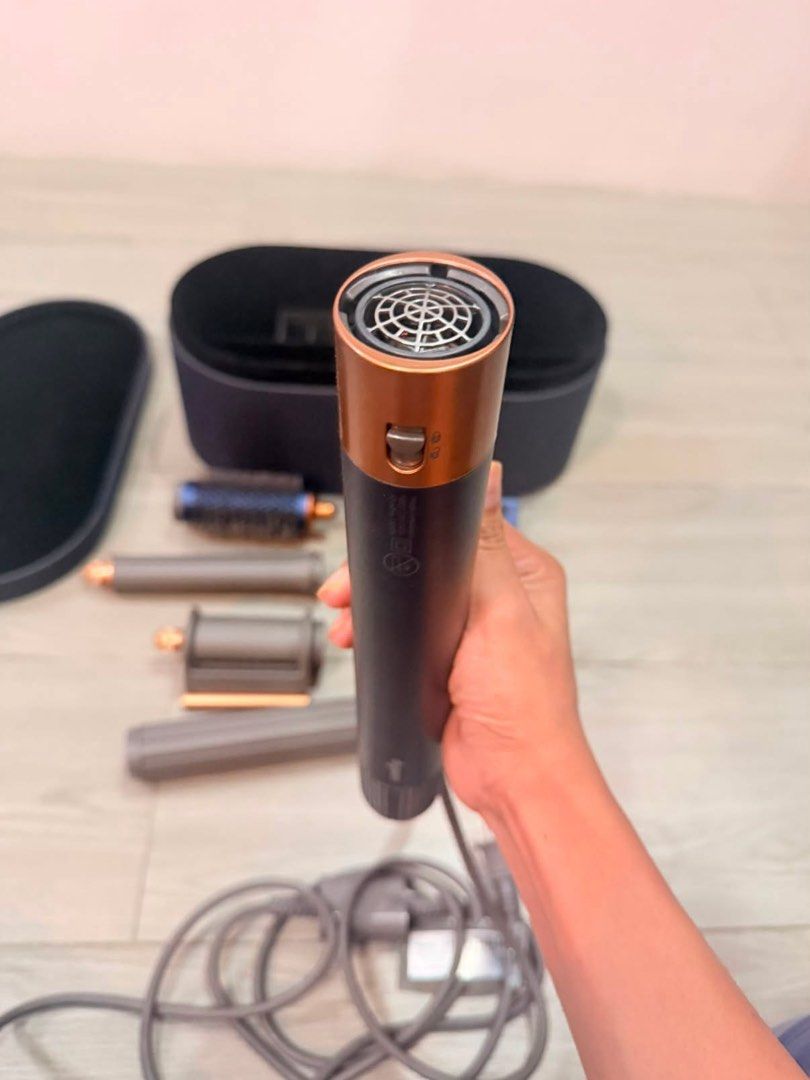Dyson Airwrap Complete Set (Category: Hair) located in San Fernando. Submitted by declutter_ann (Listing ID 1453608608, Image 3). Description: Purchased 2023 for $32,500 Complete set Minor scratches only Functioning well P18,000 only (slightly negotiable) Please send a message if you want more photos or videos of the condition of my Airwrap RFS: I want to get the latest Airwrap and just doesn’t make sense to have 2 models.