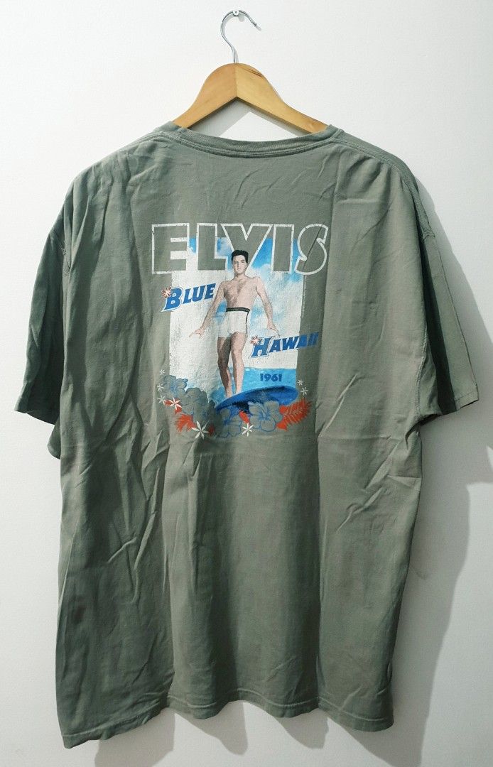 Elvis Presley (Blue Hawaii 1961) (Category: Tshirts & Polo Shirts ) located in Taguig. Submitted by thriftedminds (Listing ID 1453440794, Image 2). Description: Item: Elvis Presley (Blue Hawaii 1961)🔥 Size: OPT Malibu Shirts Dates 2022 (XL) Width: 23 Length: 31 Condition: Excellent Issue: Hairline, Tiny pinhole DM to purchase 📩.