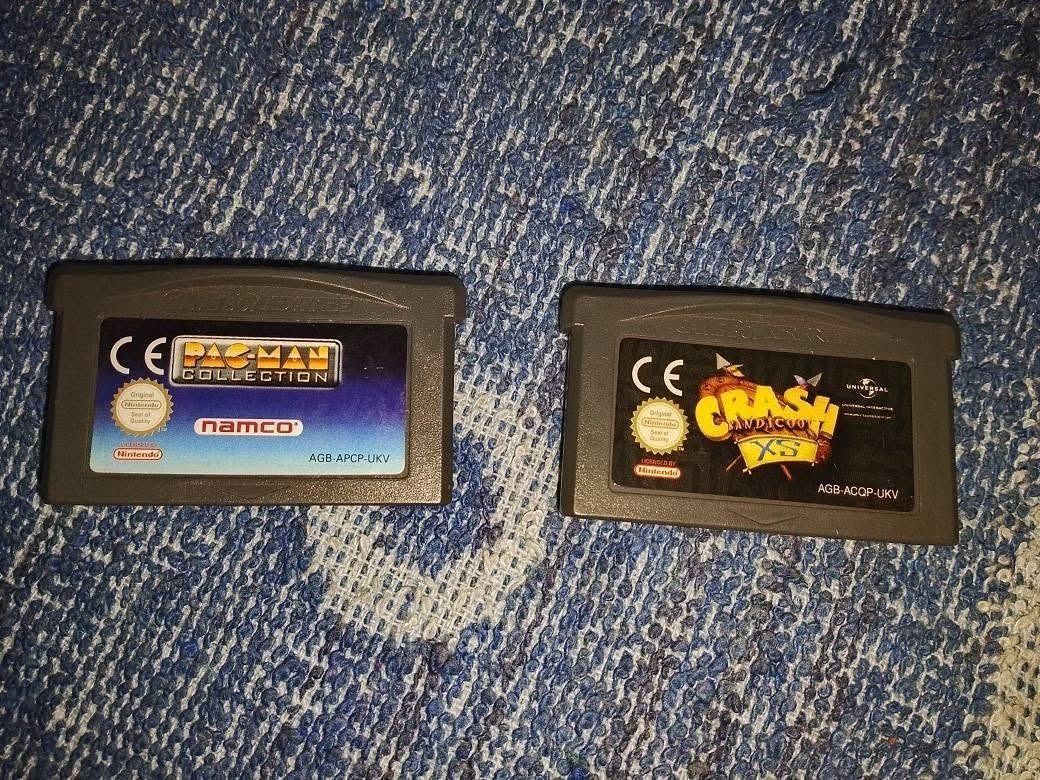Game Boy Advance Original Cartridge (Category: Nintendo) located in Iloilo. Submitted by jacobgamingstore (Listing ID 1453543222, Image 1). Description: Buy it as a bundle for 500 Price List: Pacman - 350 Crash - 400.