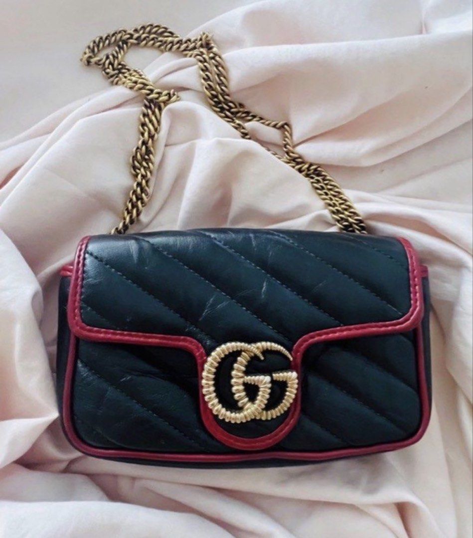 💯% Authentic Gucci Marmont Super Mini (Category: Luxury Bags & Wallets) located in Binan City. Submitted by iamptetty (Listing ID 1453453174, Image 1). Description: Can be worn as shoulder or sling bag .