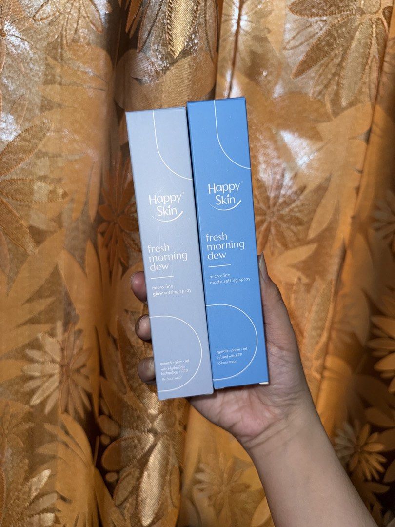 Happy skin matte & glow setting spray (Category: Makeup) located in Rizal. Submitted by yngldr (Listing ID 1451562544, Image 1). Description: 60ml Full Size Matte setting spray & Glow setting spray.