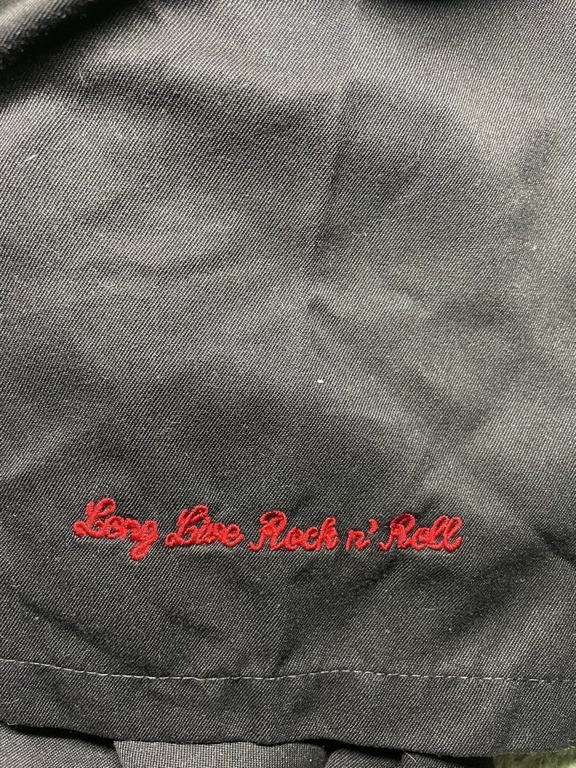 Hard Rock Cafe Black polo (Category: Tshirts & Polo Shirts ) located in Dasmarinas. Submitted by kgpropertylistings (Listing ID 1453540941, Image 3). Description: - Brand: Hard Rock Cafe - Type: Polo Shirt - Color: Black - Size: XXL (EU 56 / UK 46 / US 46) - Features: Embroidered Hard Rock Cafe logo on sleeve, "Long Live Rock n' Roll" embroidery on front. - Condition: Layered (Good/Used) - Style: Casual, Rock 'n' Roll inspired.