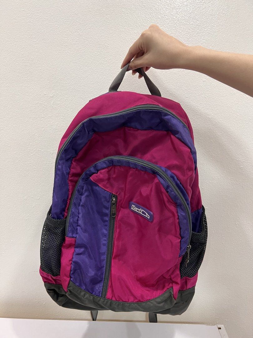 Hawk backpack (Category: Backpacks) located in Manila. Submitted by threadtressure (Listing ID 1453582818, Image 1). Description: Hawk backpack great for school with multiple pockets inside. All zippers functioning well. Fits up to 13” laptop. Water repellent great for rainy days. RFS: No longer using Condition: 9/10 No issues.
